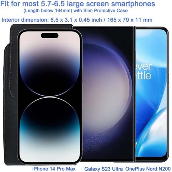 PU Leather Swivel Clip Case Cell Phone Holster Rotating Belt Clip Pouch Holder - Picture 2 of 8